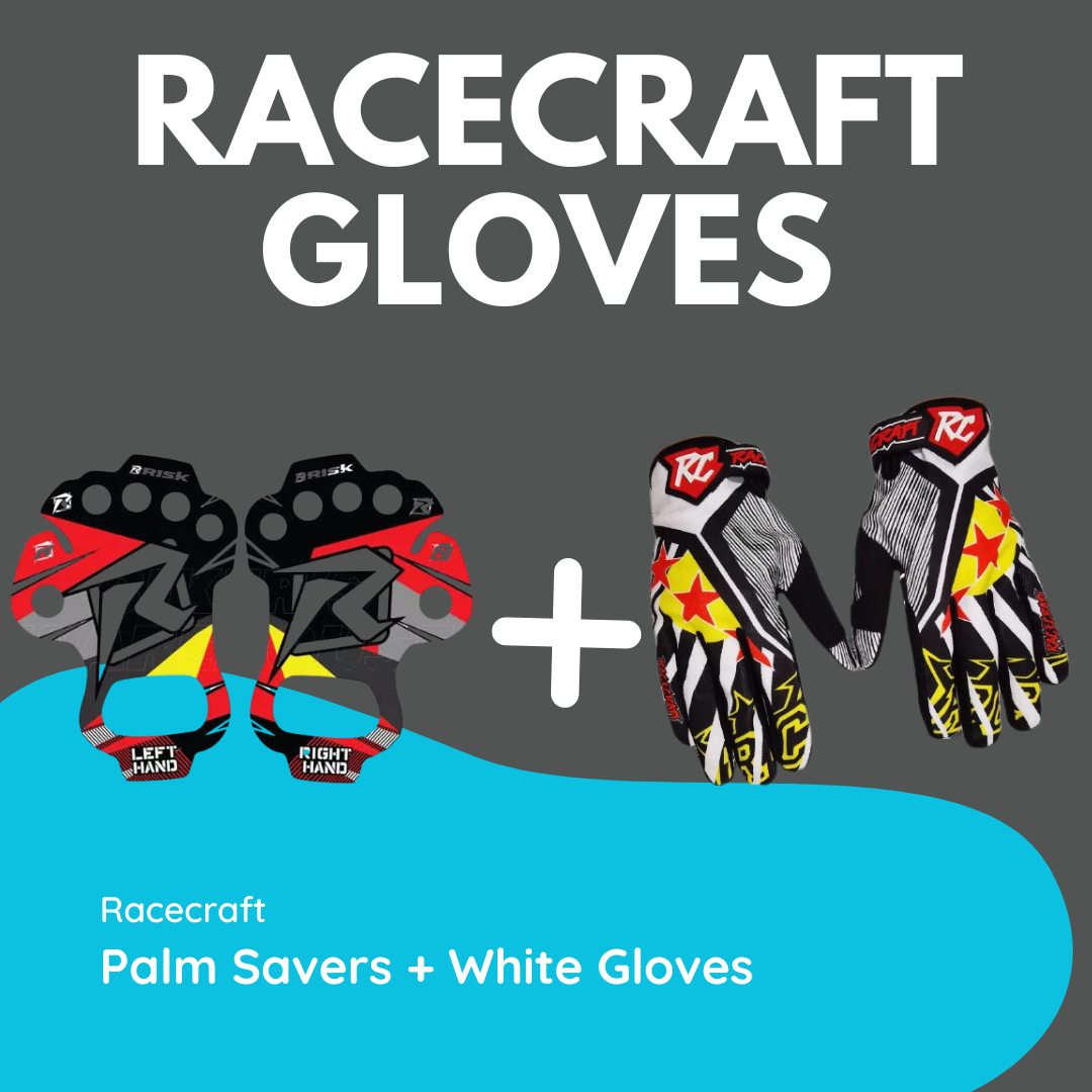 Racecarft White Gloves Combo
