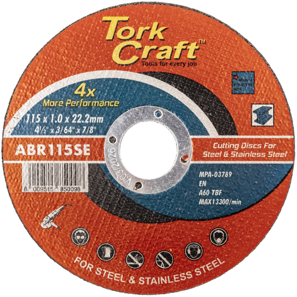 Tork Craft Steel Cutting Disc & SS 115x1.0