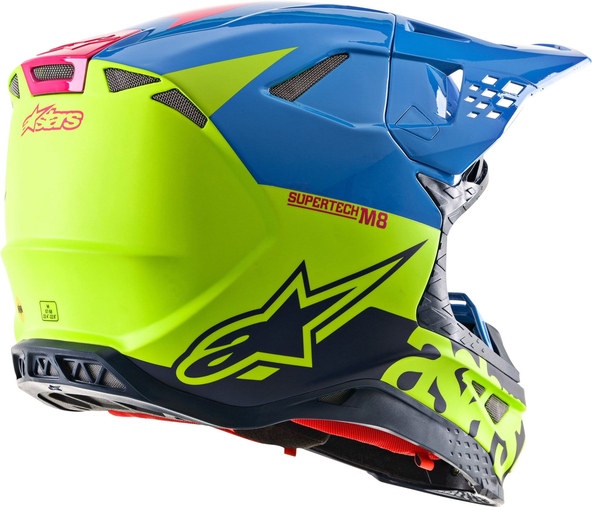 Alpinestars Supertech M8 Radium - Aqua/Fluo Yellow/ Navy Glossy - EMD Online