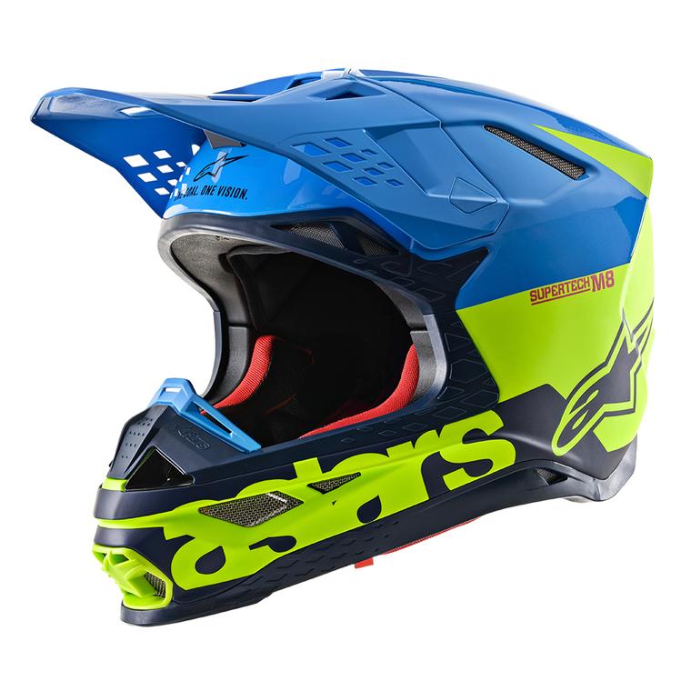 Alpinestars Supertech M8 Radium - Aqua/Fluo Yellow/ Navy Glossy - EMD Online