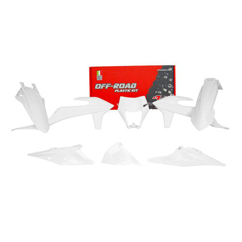 Racetech KTM 6 Piece Plastic Kit - White - EMD Online