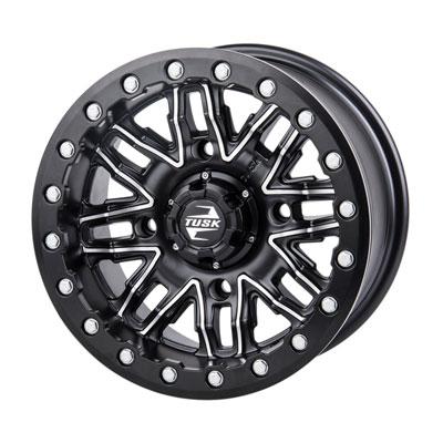 TUSK Yamaha ATV Nebo Beadlock Wheel - 4/156 14x7 4.0+3.0 Machined/Black - EMD Online