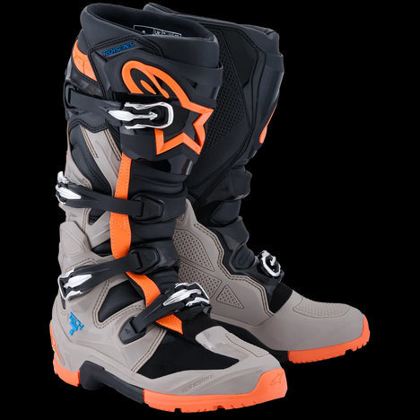 2026 Tech 7 Enduro Boots - Black/Warm Gray/Orange Fluo