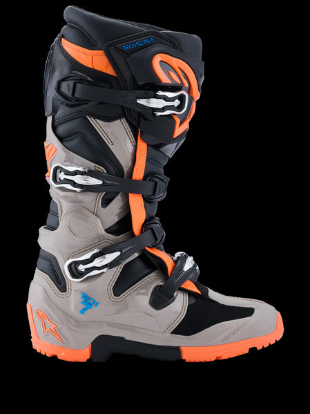 2026 Tech 7 Enduro Boots - Black/Warm Gray/Orange Fluo