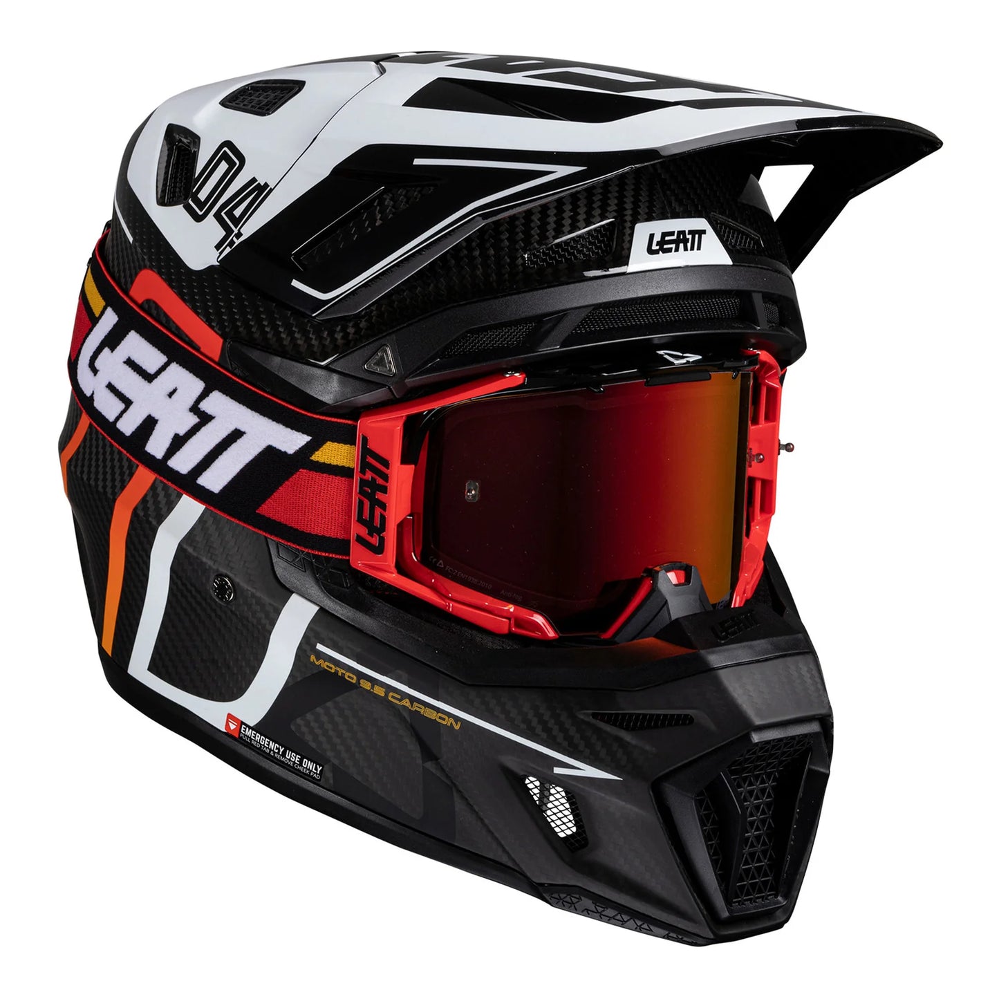 V25 9.5 Moto Helmet Kit- Carbon/White