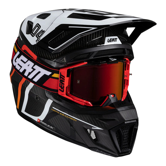 V25 9.5 Moto Helmet Kit- Carbon/White