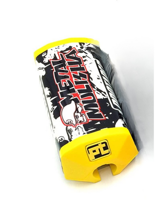 Handlebar Pad Fat Metal Mulisha Yellow White