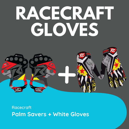 Racecarft White Gloves Combo