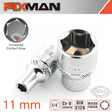 Tork Craft Fixman 1/4" Drive Hex Socket 11mm