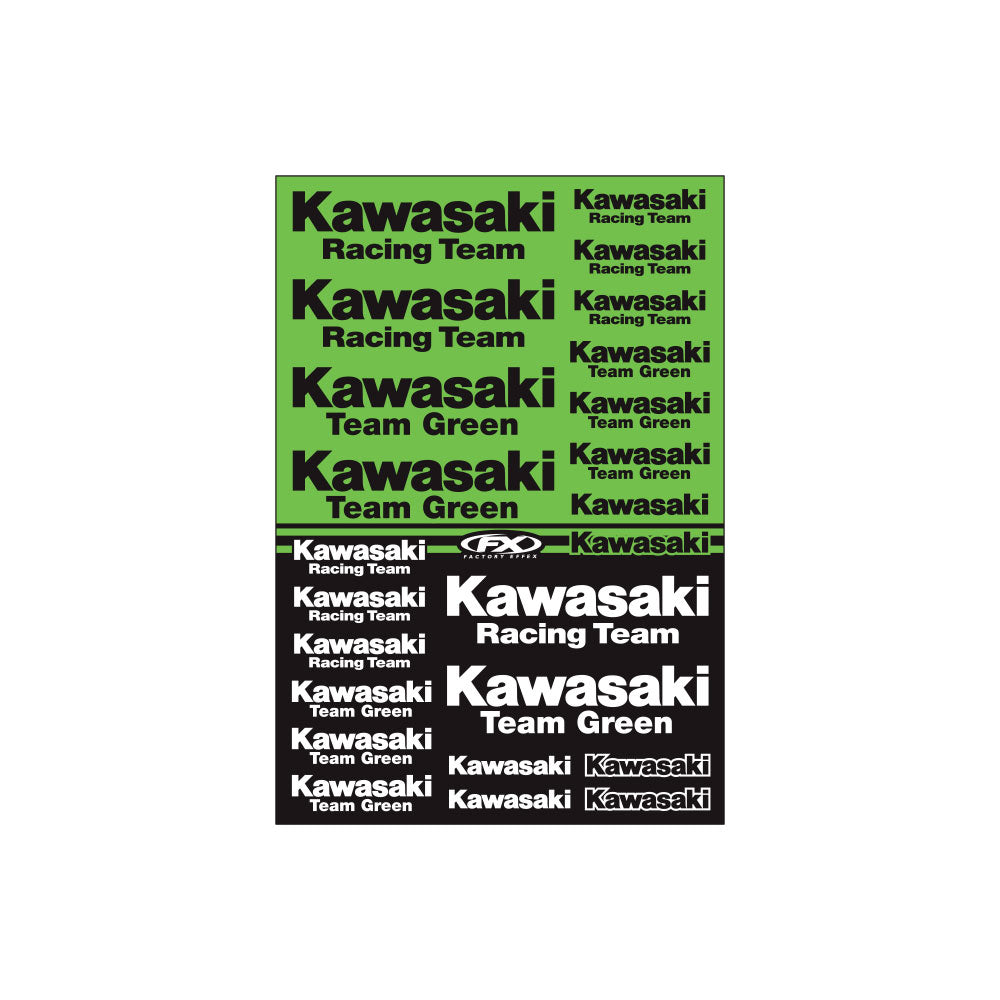 Factory Effex Kawasaki Racing Sticker Sheet - EMD Online