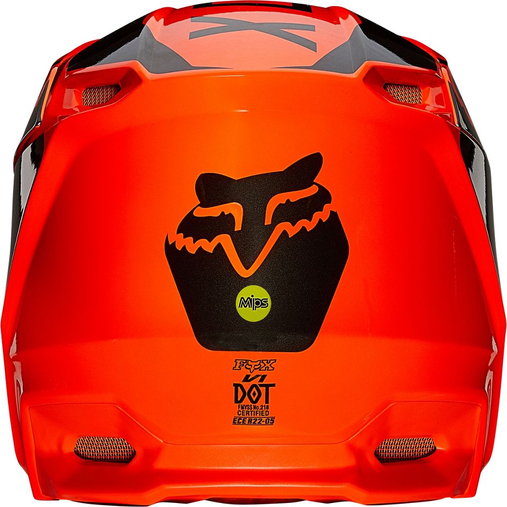Fox Youth V1 Revn Helmet - Fluo Orange - EMD Online