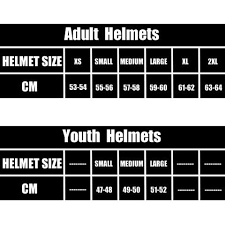 Fox youth online helmet sizing