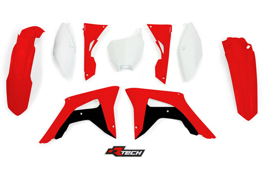Racetech Honda 6 Piece Plastic Kit - Red/Black - EMD Online