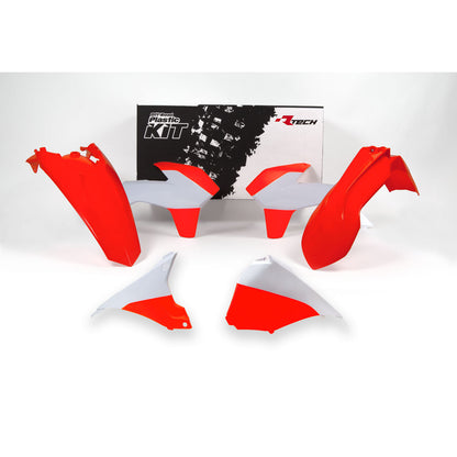Racetech KTM 5 Piece Plastic Kit - Orange / White - EMD Online