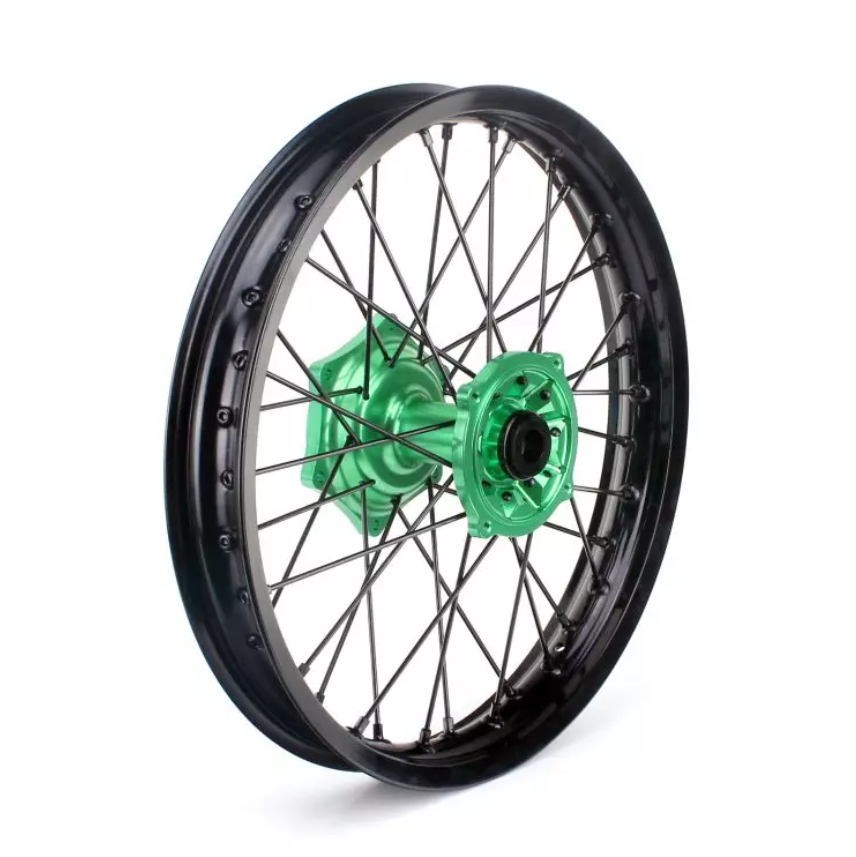 Racecraft Kawasaki Front Wheel 1.6x21 - Green Hub - EMD Online