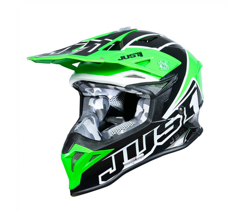 Just1 J39 THRUSTER - BLACK/WHITE/FLUO GREEN + Goggles - EMD Online