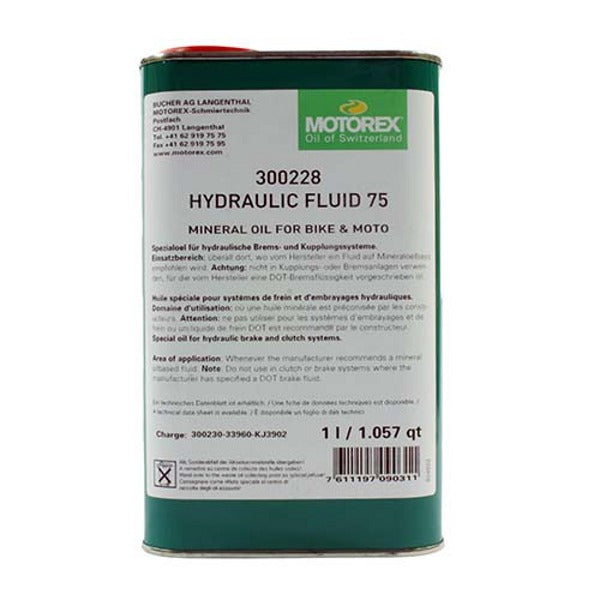 Motorex Mineral Hydraulic Fluid 75 - 1L - EMD Online
