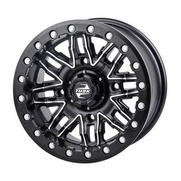 TUSK Bombardier Nebo Beadlock Wheel - 4/137 14x7 4.0+3.0 - Machined/Black - EMD Online