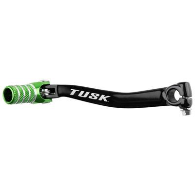 TUSK Kawasaki Folding Shift Lever - Black/Green Tip - EMD Online